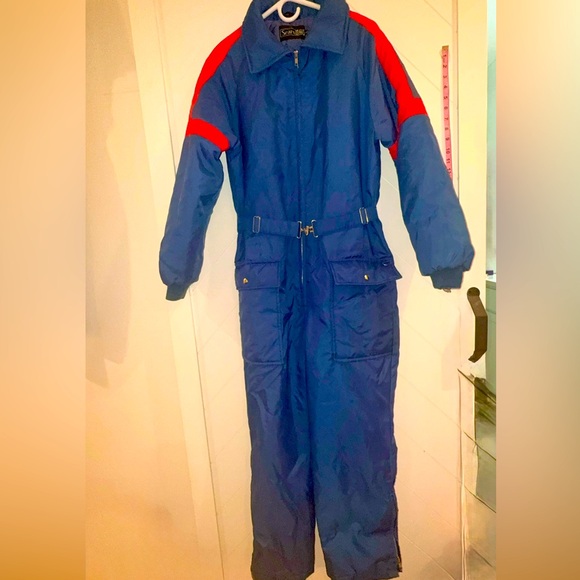 Vintage Sears Snowmobile retro Leisure Suit Large Snow Suit Ski 70’s 80’s Blue - Picture 5 of 9